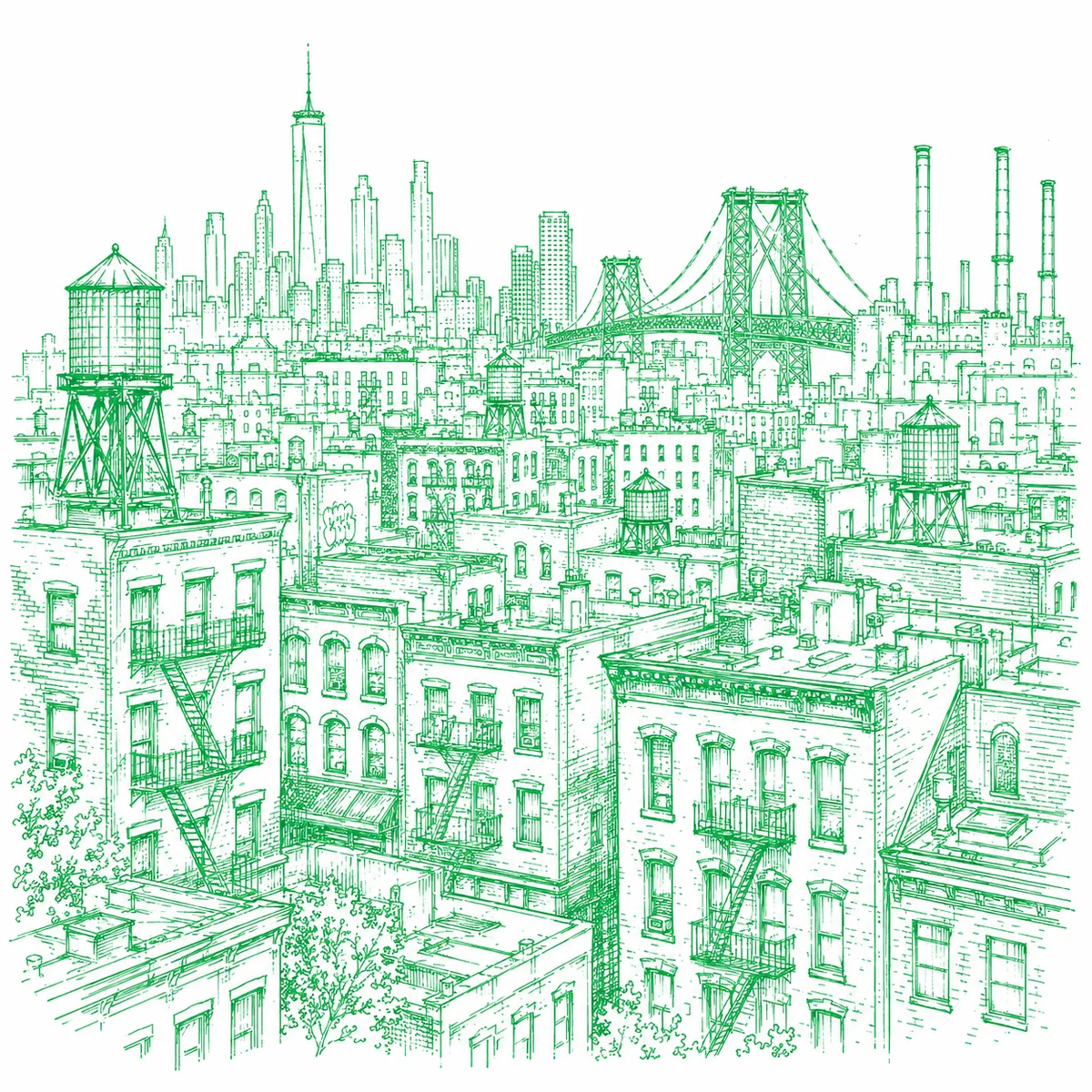 Jewish Business Directory city illustration